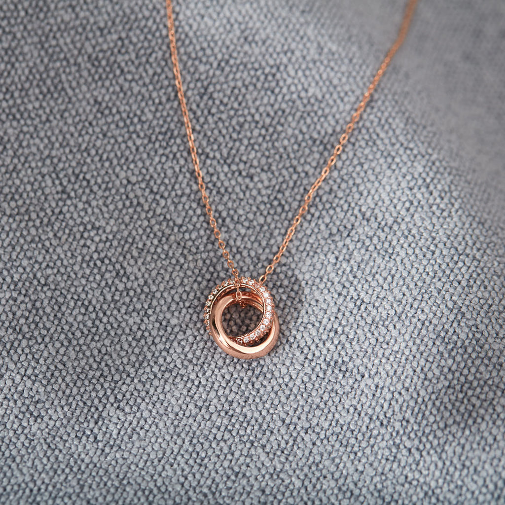 Mother Daughter Love Forever Interlocking Necklace
