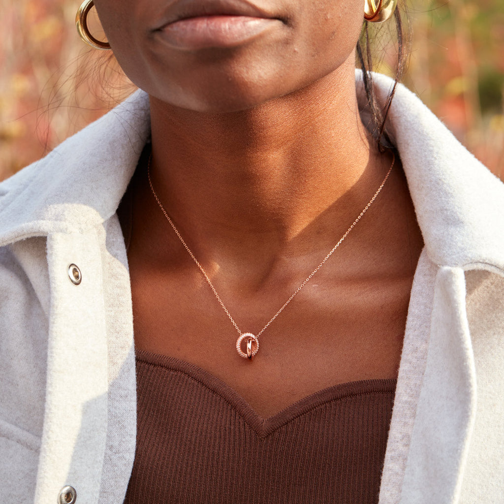 Mother Daughter Love Forever Interlocking Necklace