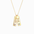 Vertical Sterling Silver Bar Name Necklace With Birthstone