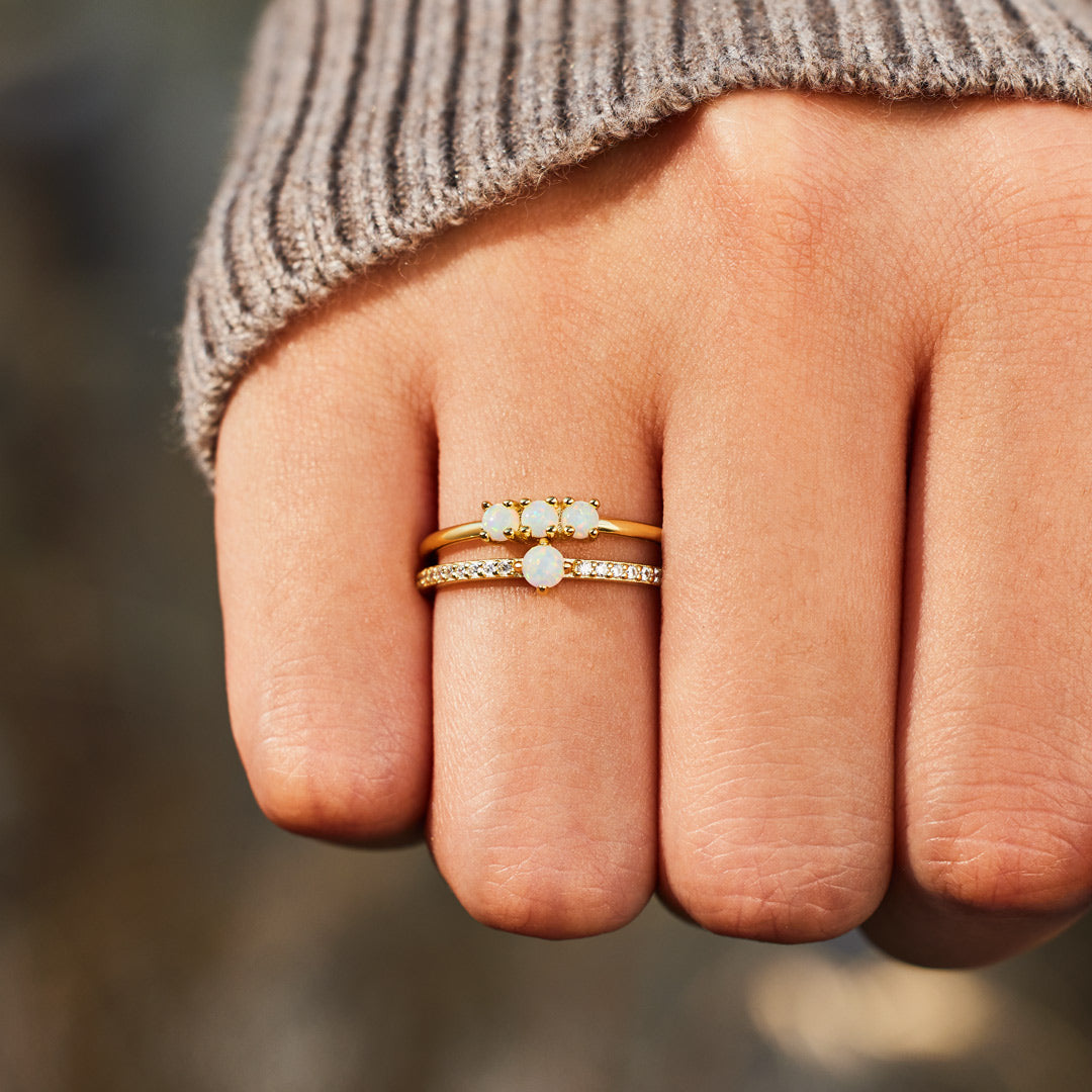 Love Yourself Multiple Opal Stones Ring Set