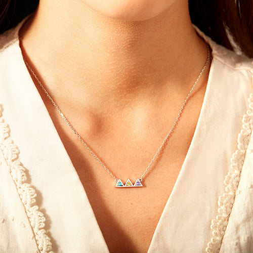 1-5 Birthstones Triangle Necklace