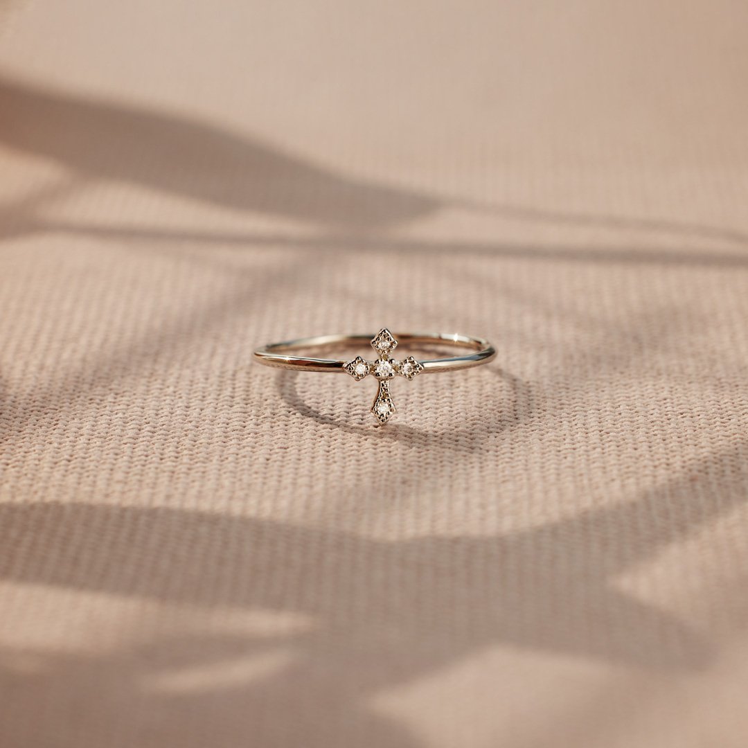 For Daughter Pray On It Minimalist Cross Ring