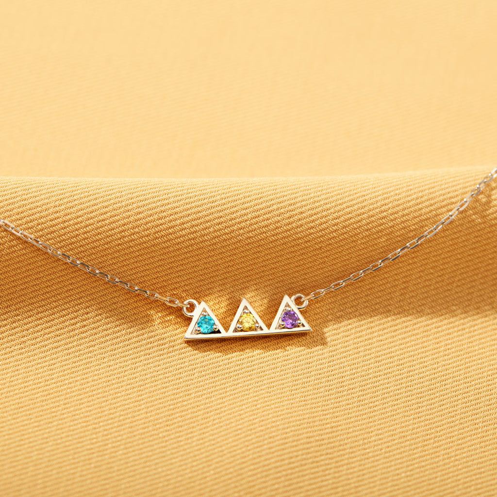 1-5 Birthstones Triangle Necklace