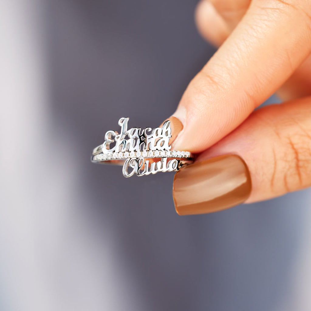 Personalized 1-6 Names Ring