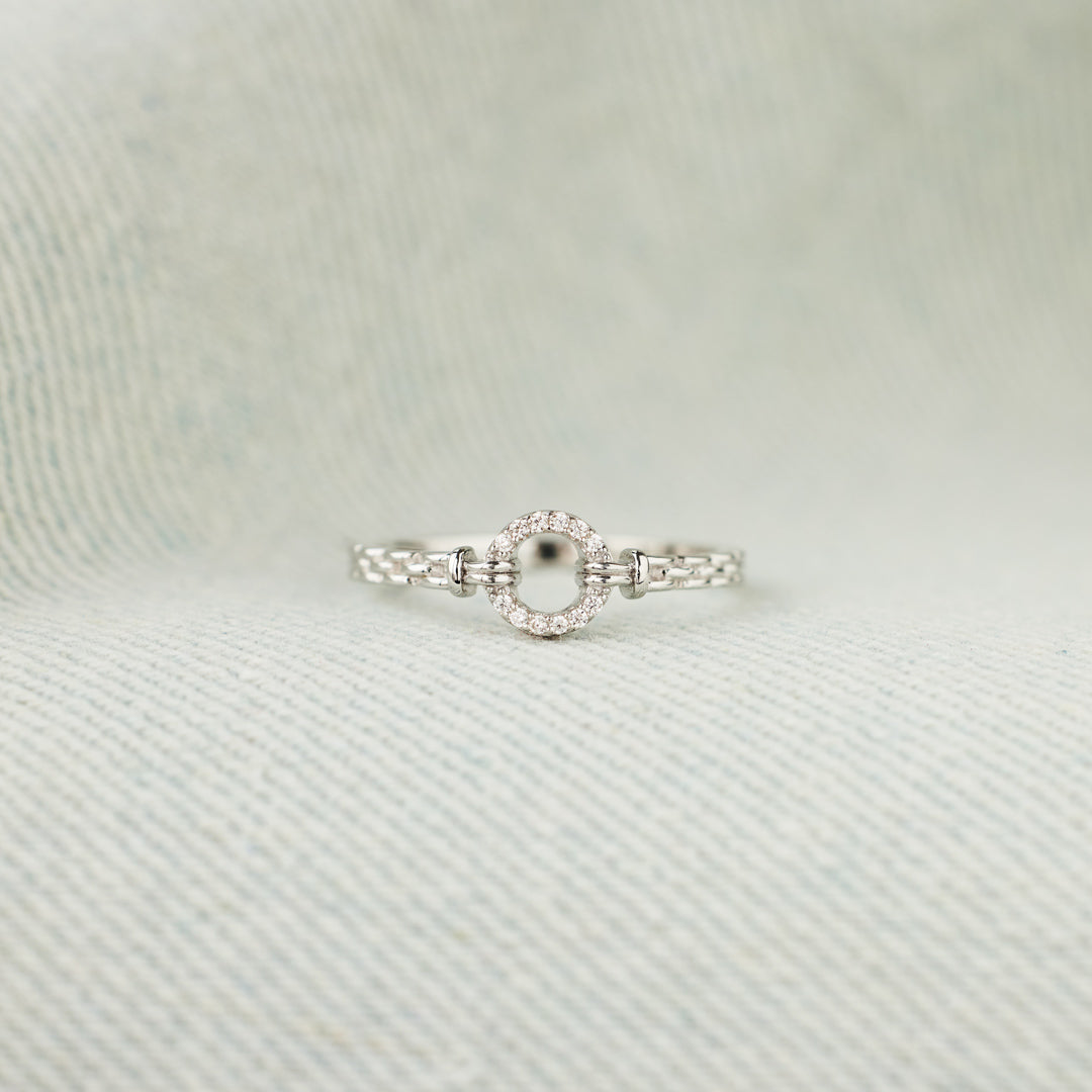 I Will Be With You Pavé Open Circle Ring