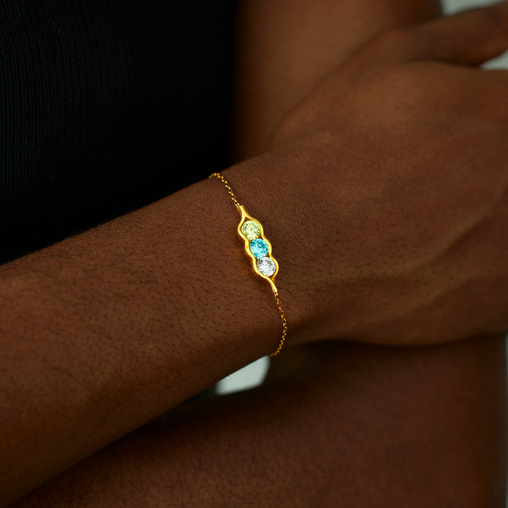 2-6 Birthstone Pea Pod Bracelet