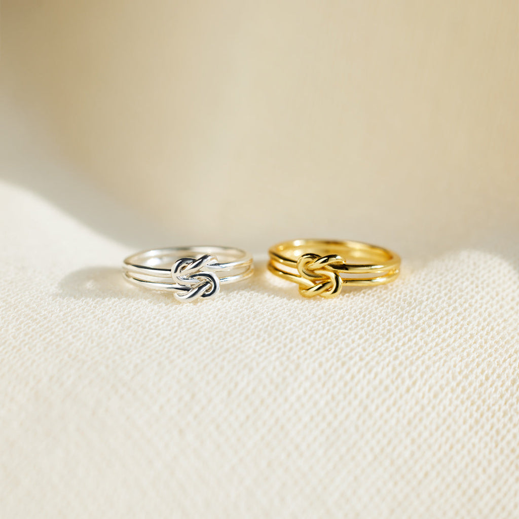 Mother & Daughter Double Square Knot Ring