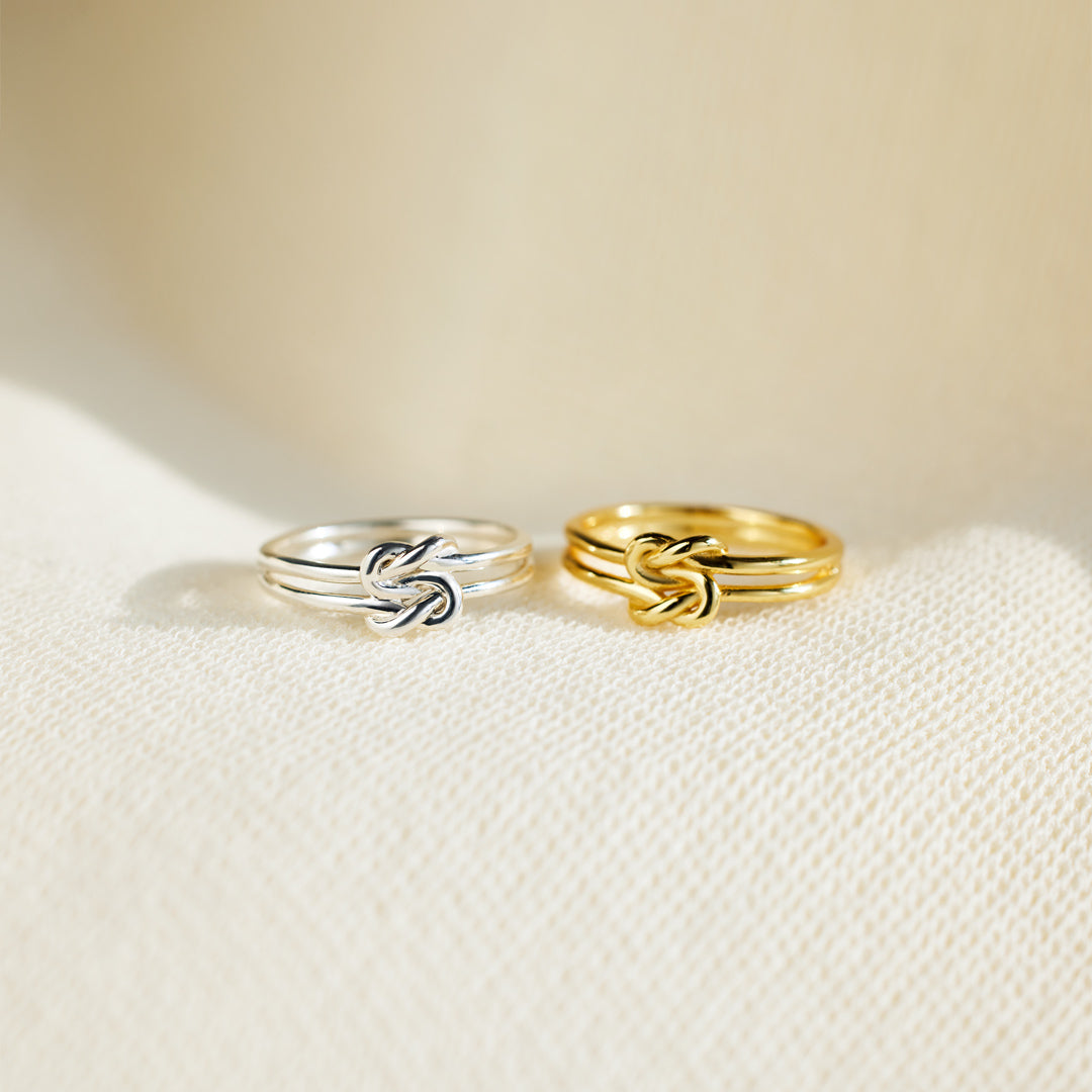 Mother & Daughter Double Square Knot Ring