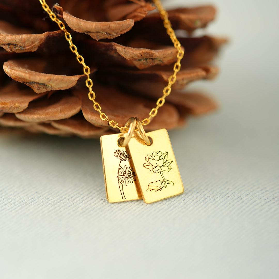 Birth Flower Necklace-Perfect Mother's Day Gift For Wife/Mom