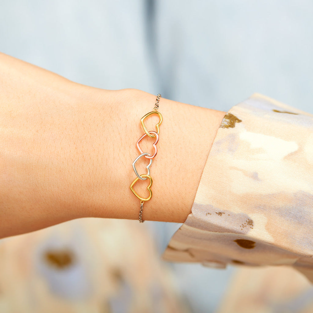 2-5 Best Friends Linking Hearts Bracelet