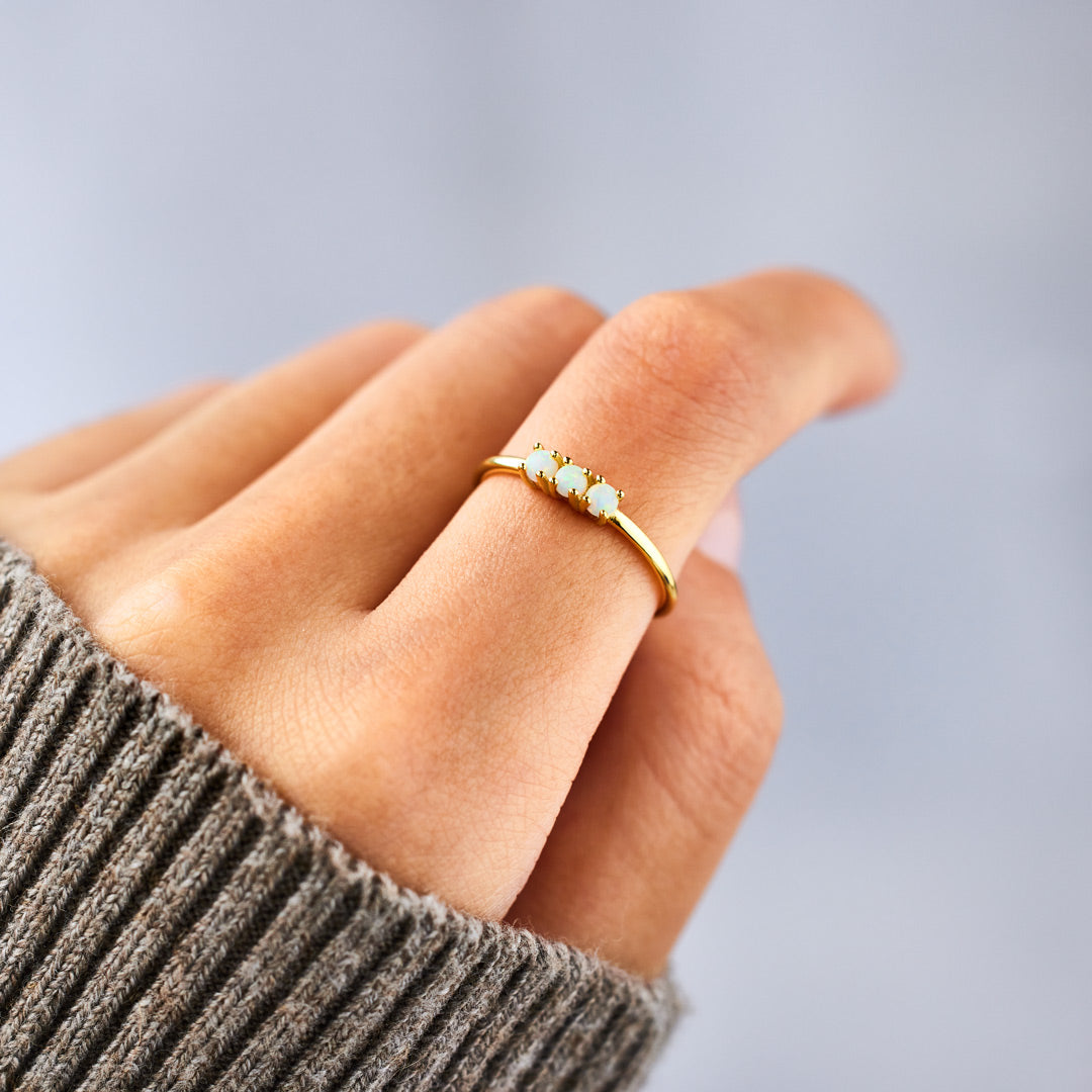 Love Yourself Multiple Opal Stones Ring Set
