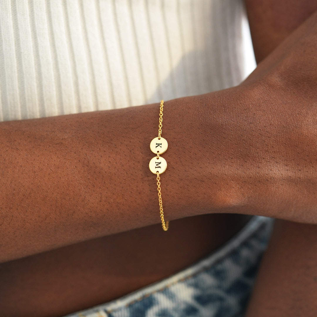 1-5 Initials Disc Bracelet