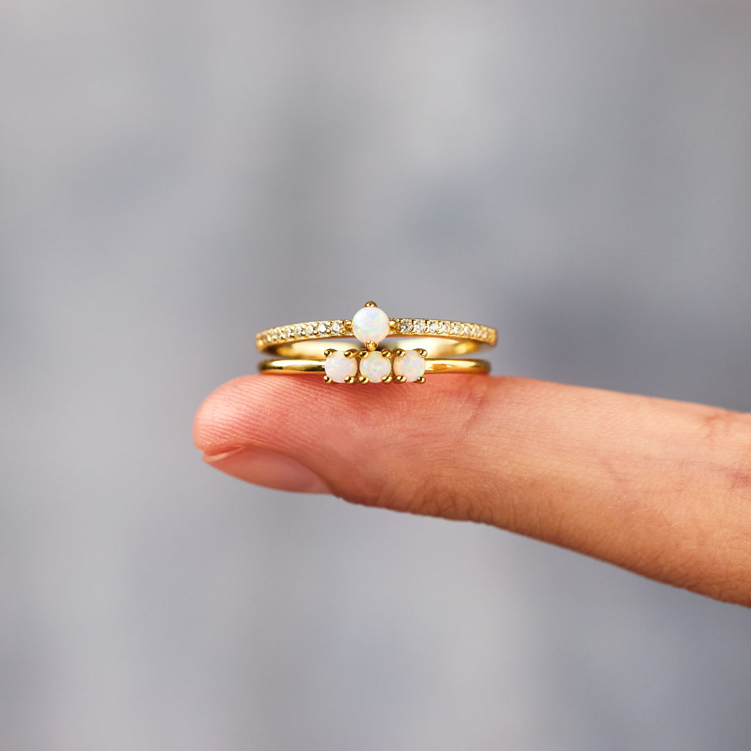 Love Yourself Multiple Opal Stones Ring Set