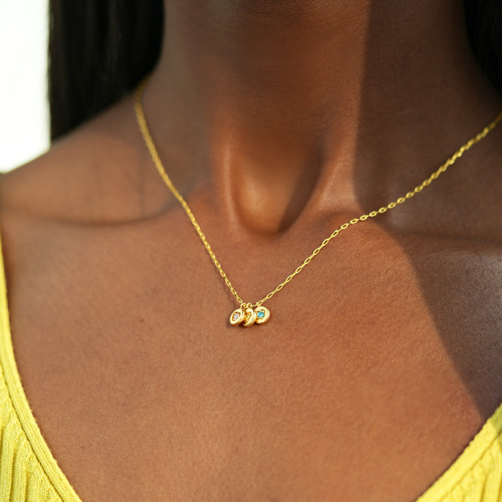 1-6 Birthstones Heart Charm Necklace