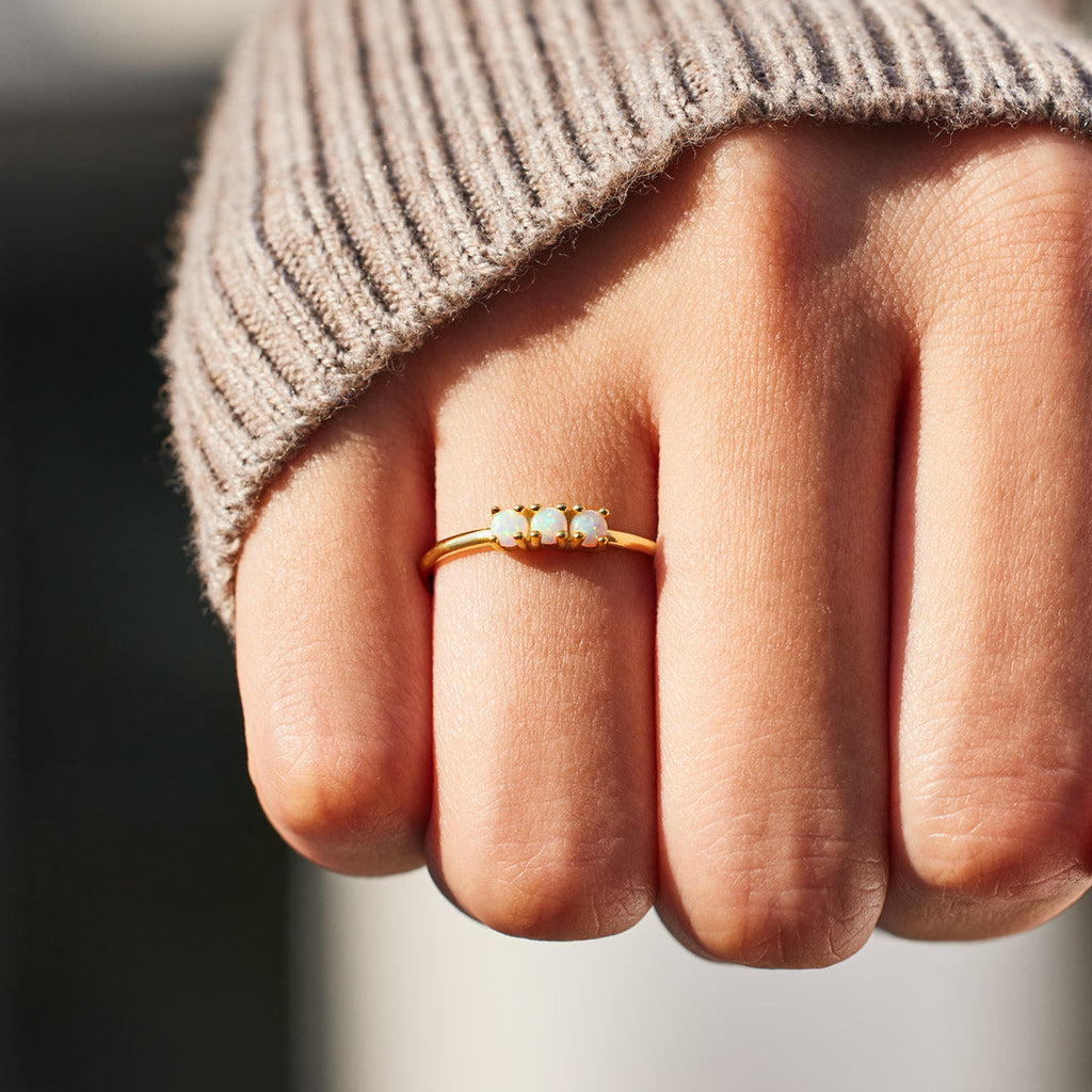 Love Yourself Multiple Opal Stones Ring Set