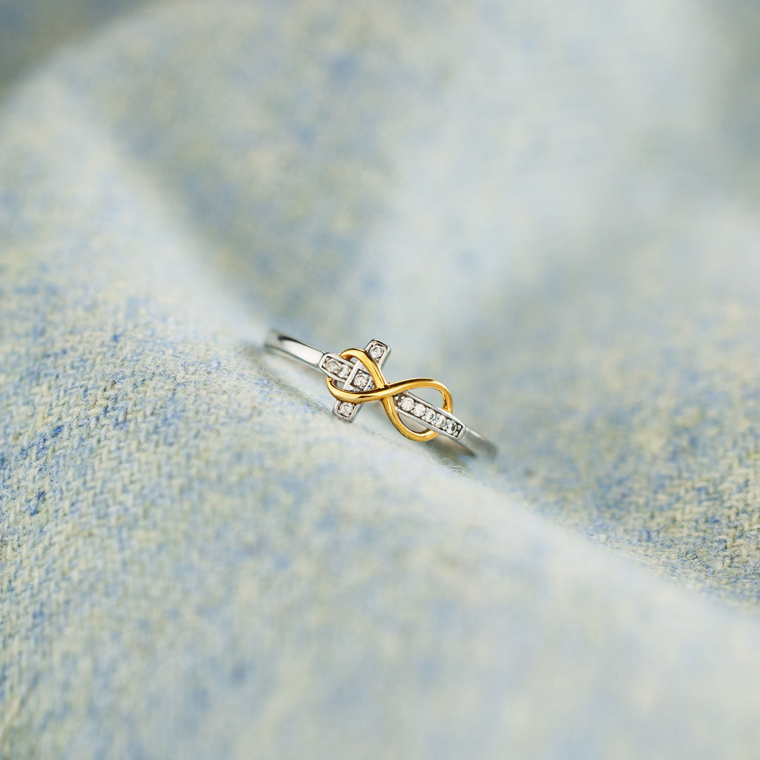 Gods' Promises Are Forever Infinity Cross Ring-Christian Religious Gift