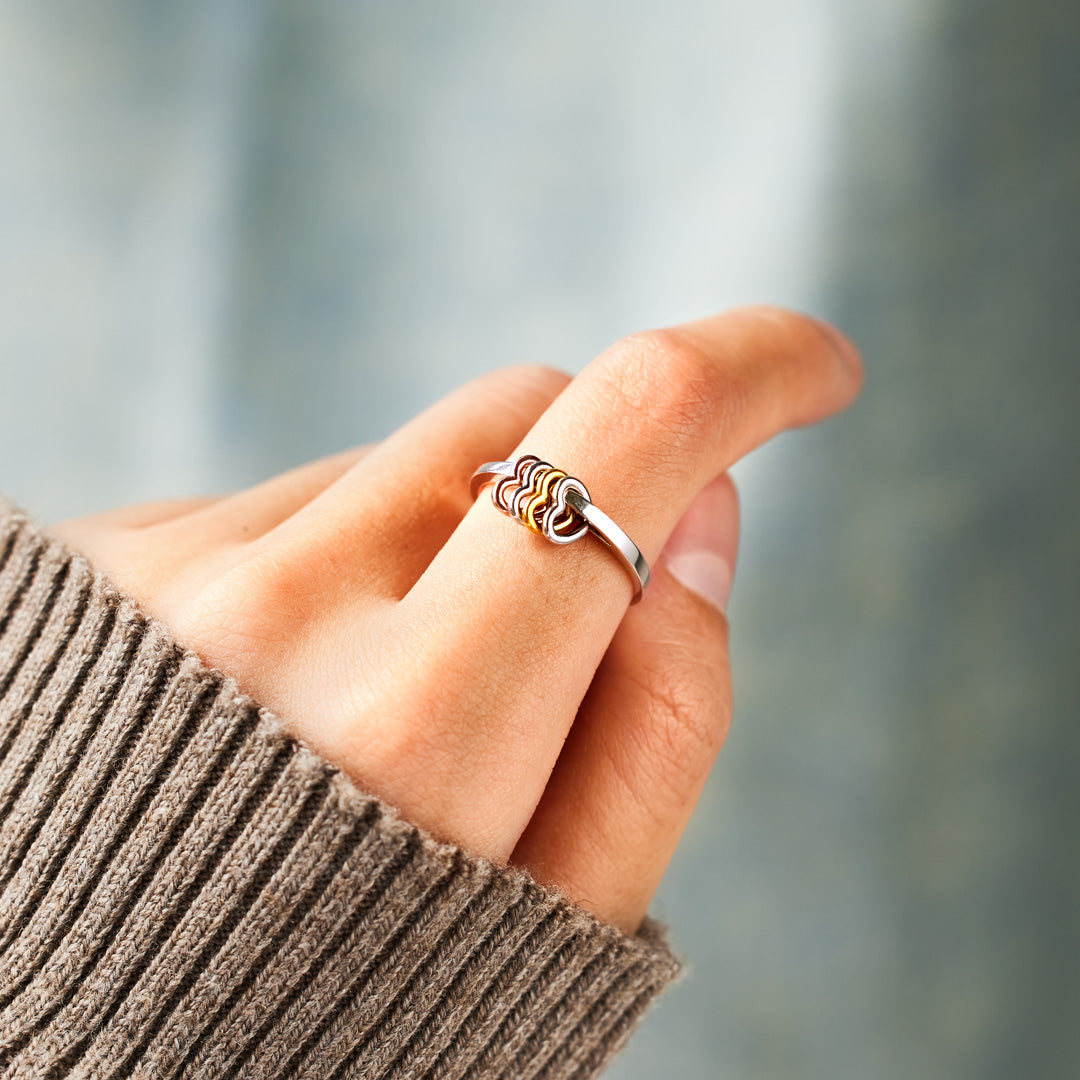 For 2-5 Besties Heart Fidget Ring