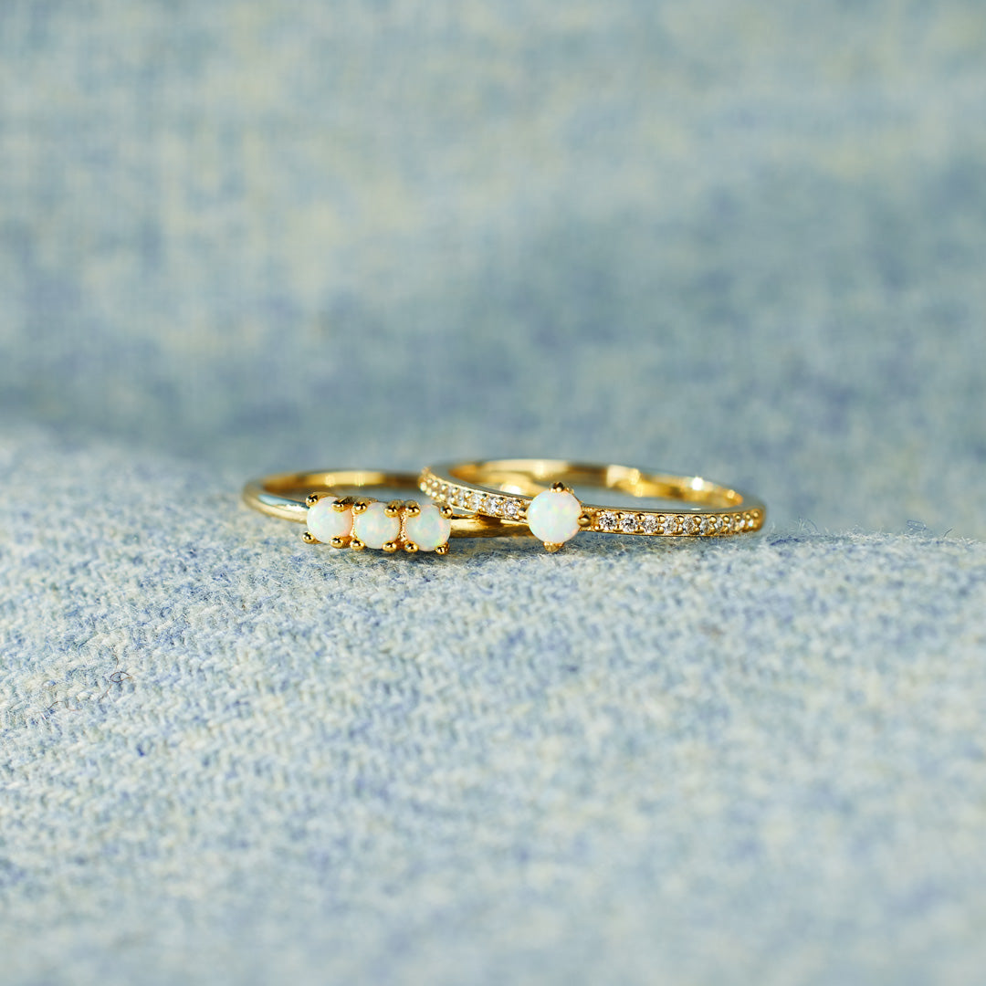 Love Yourself Multiple Opal Stones Ring Set