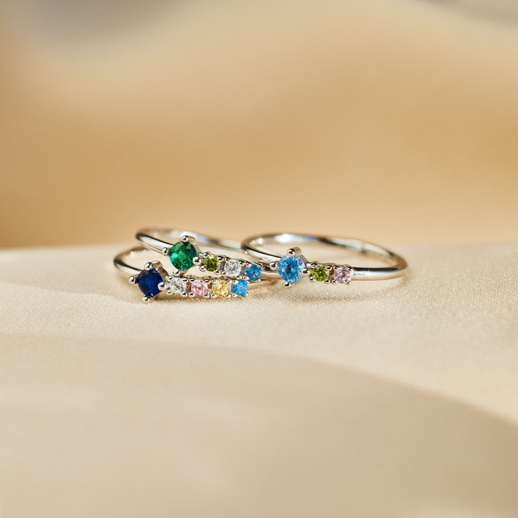 1-6 Birthstones Ring Band