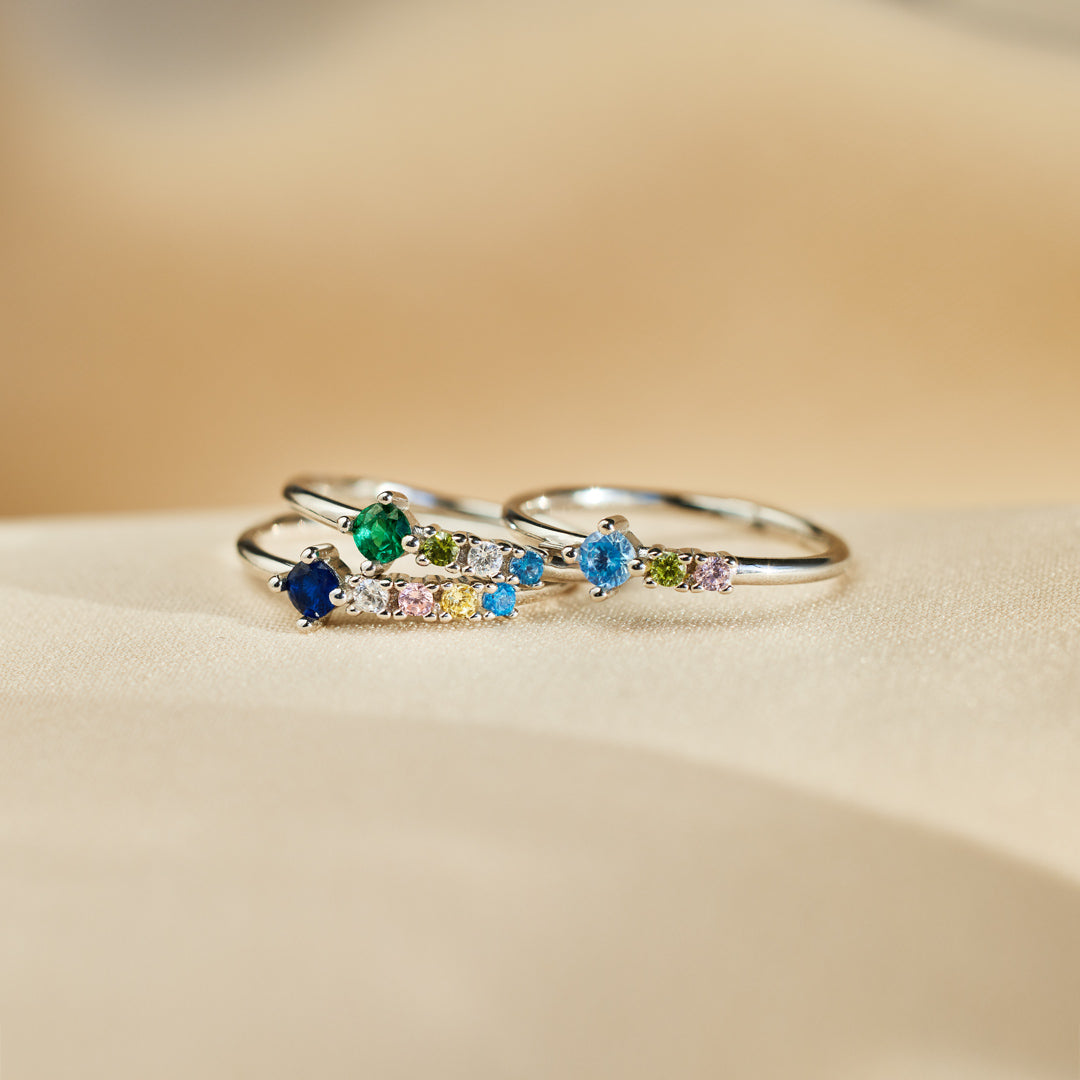 1-6 Birthstones Ring Band