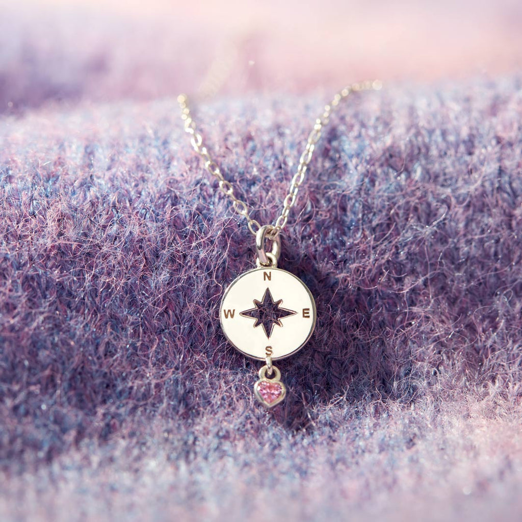 Move Confidently Compass Heart Necklace