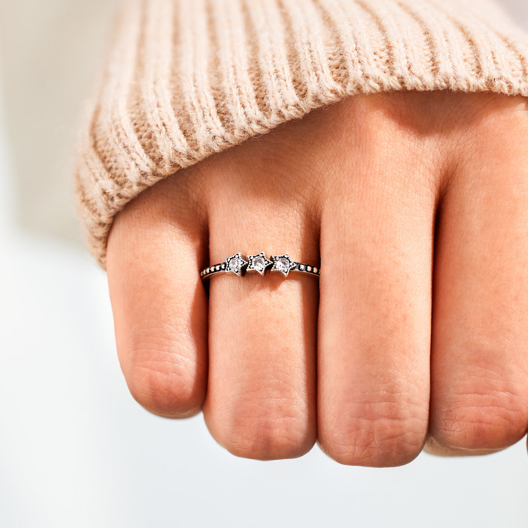 You Were Born To Shine Triple Star Ring