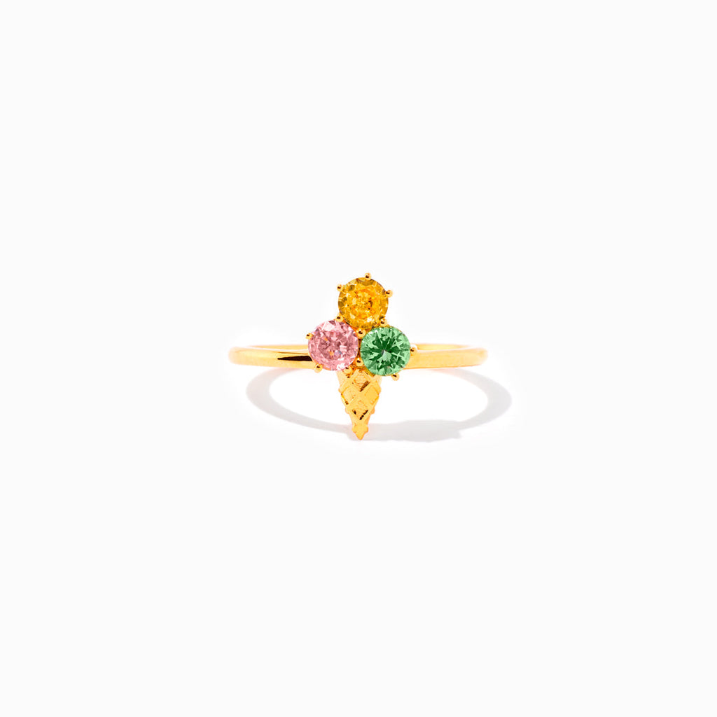 Mama’s Ice Cream Cone Birthstones Ring