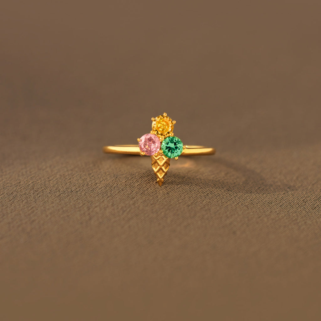 Mama’s Ice Cream Cone Birthstones Ring