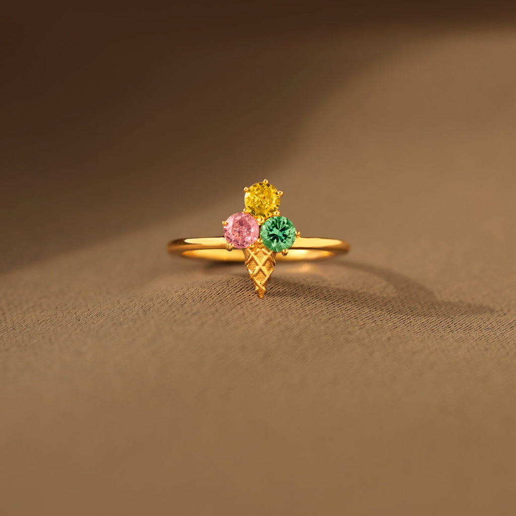 Mama’s Ice Cream Cone Birthstones Ring