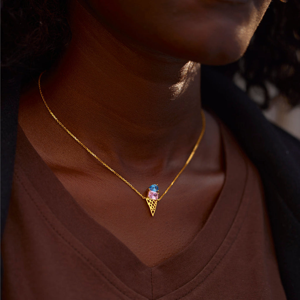 1-5 Birthstones Ice Cream Necklace