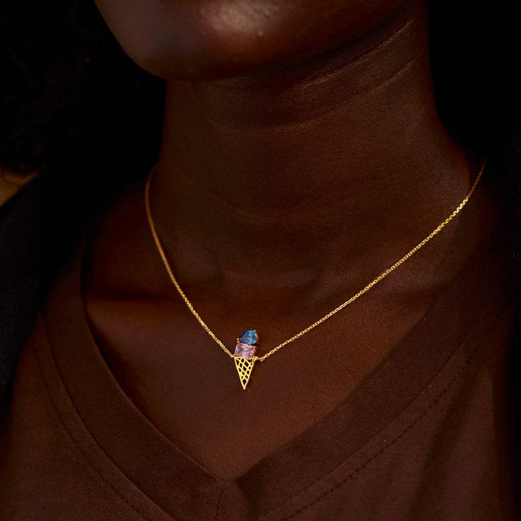 1-5 Birthstones Ice Cream Necklace