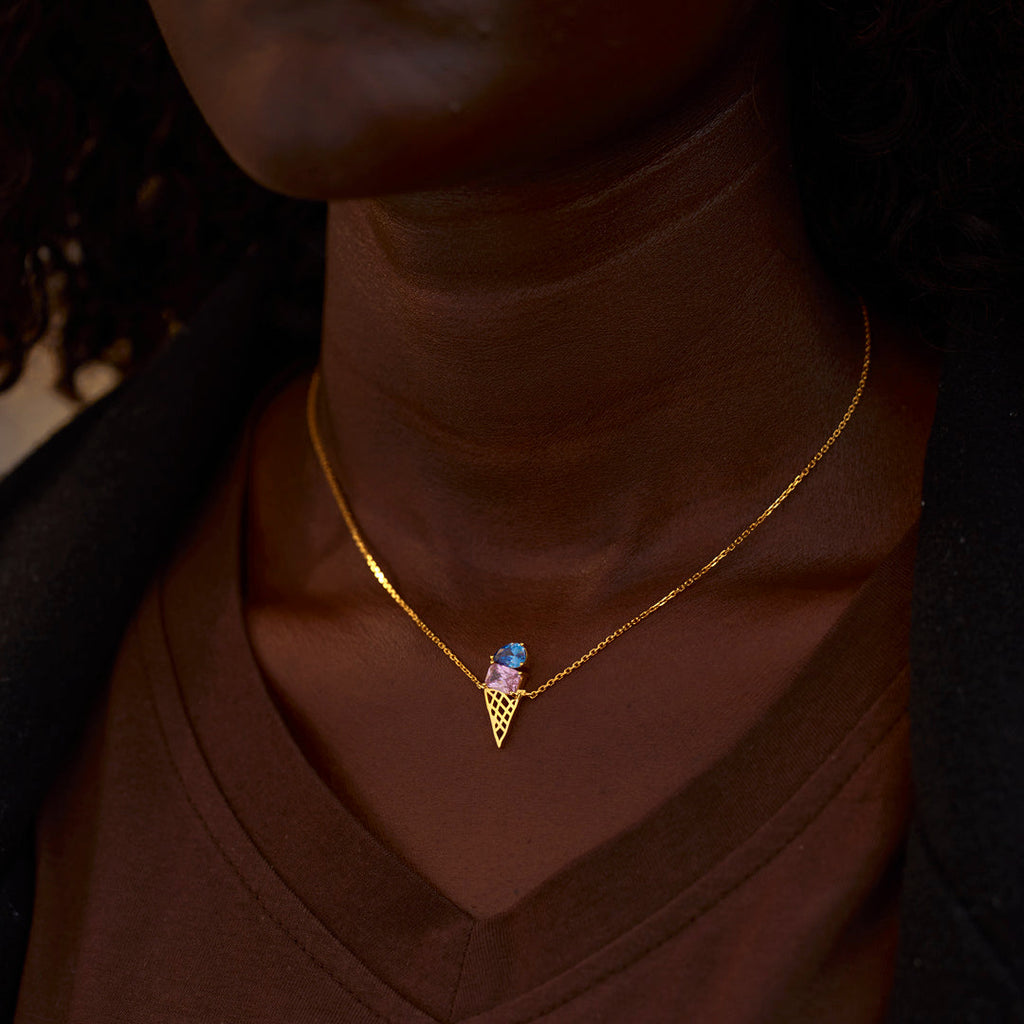1-5 Birthstones Ice Cream Necklace