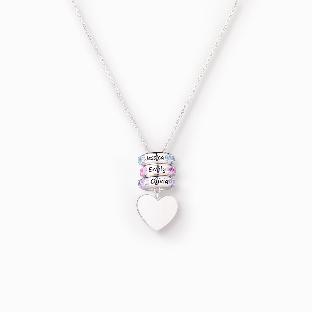Mama’s love Custom 1-5 Name & Birthstone Necklace