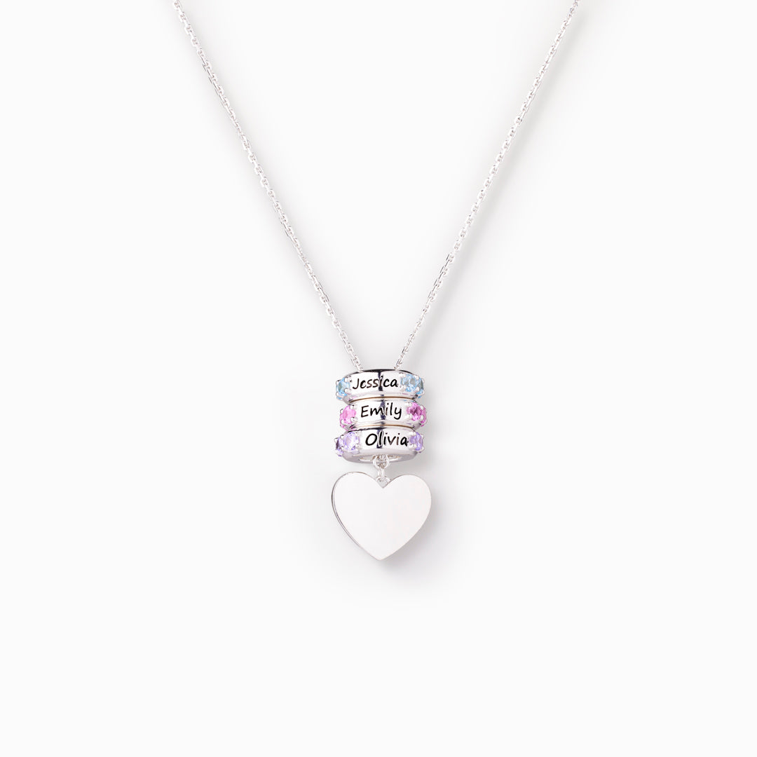 Mama’s love Custom 1-5 Name & Birthstone Necklace
