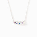 The Dog Mother & Her Pups Heart & 1-6 Paw Birthstones Necklace