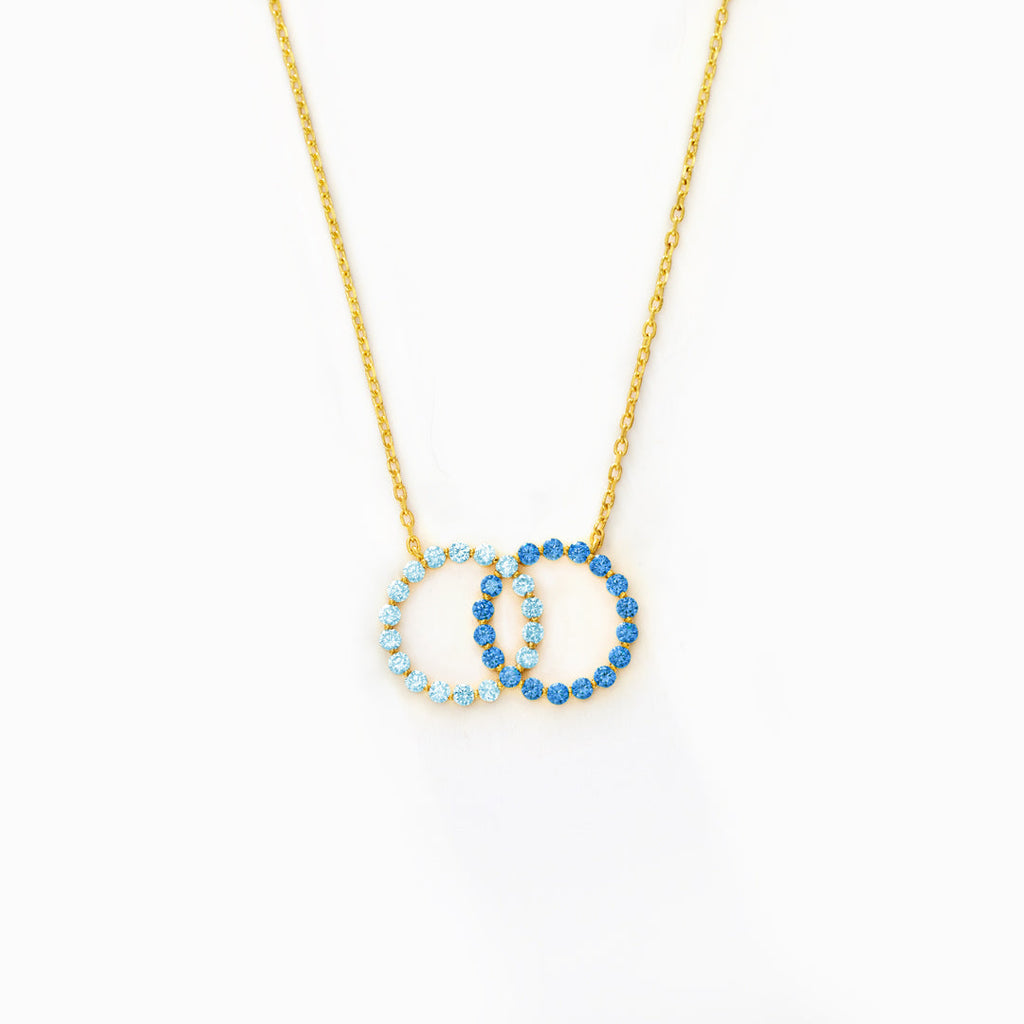 Mother & Daughter Two Tone Linking Circles Necklace