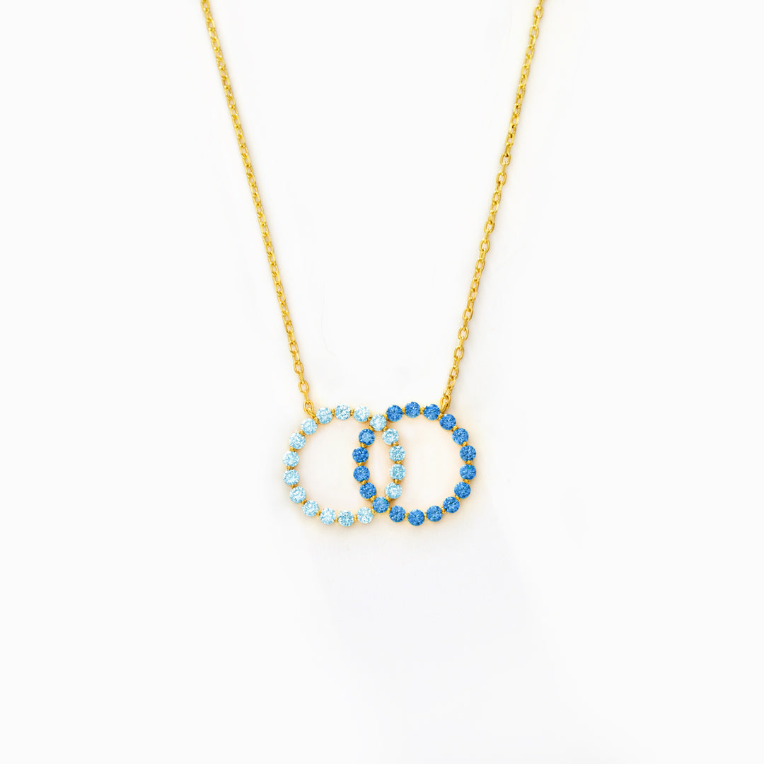 Mother & Daughter Two Tone Linking Circles Necklace