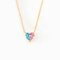 Mother & Daughter Birthstone Heart Necklace