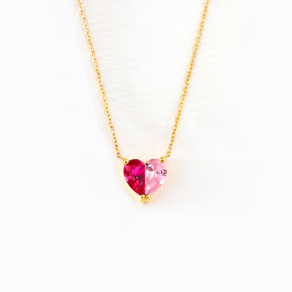 Mama's Valentine Pieced Heart Birthstone Necklace