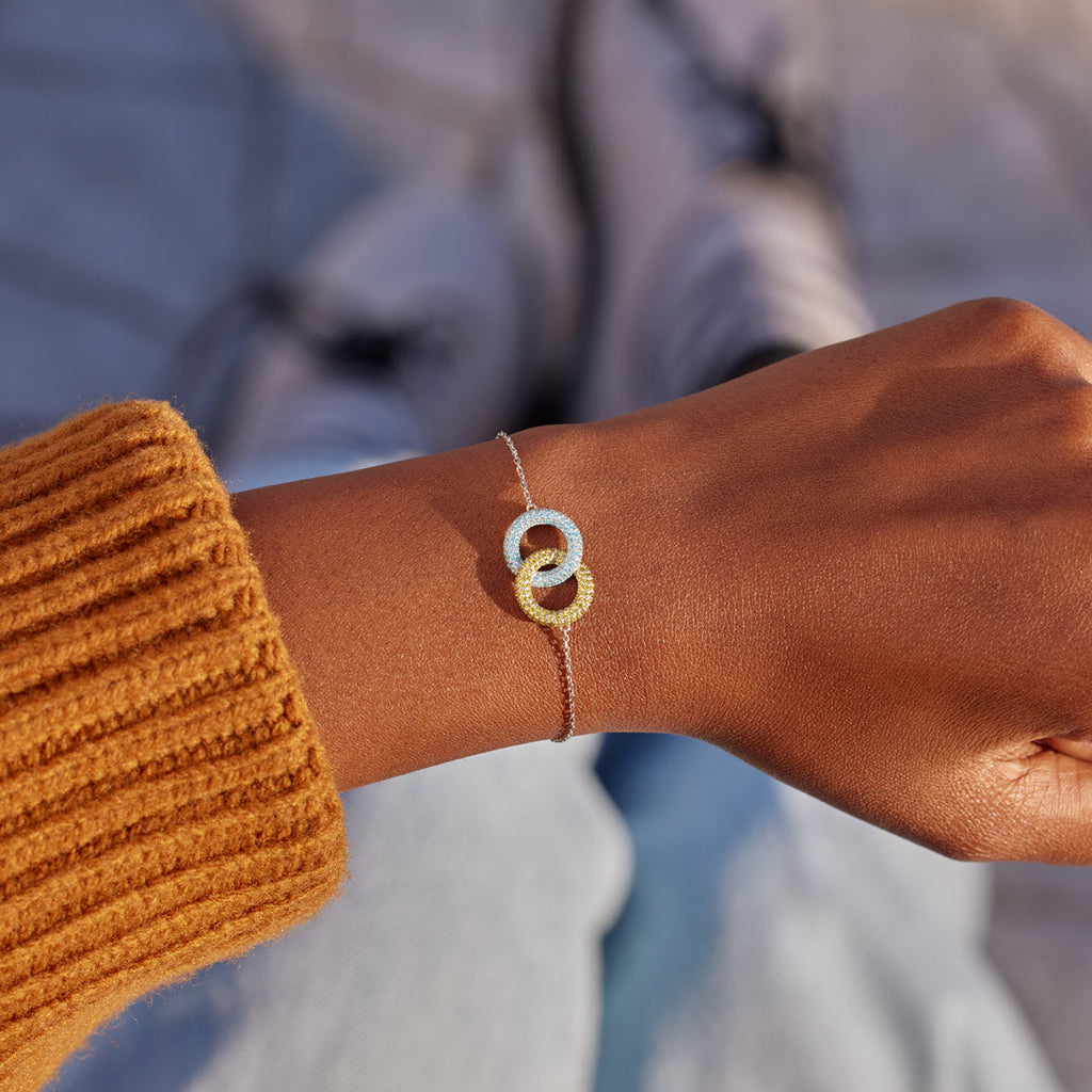 Badass Besties Two Circle Birthstone Bracelet