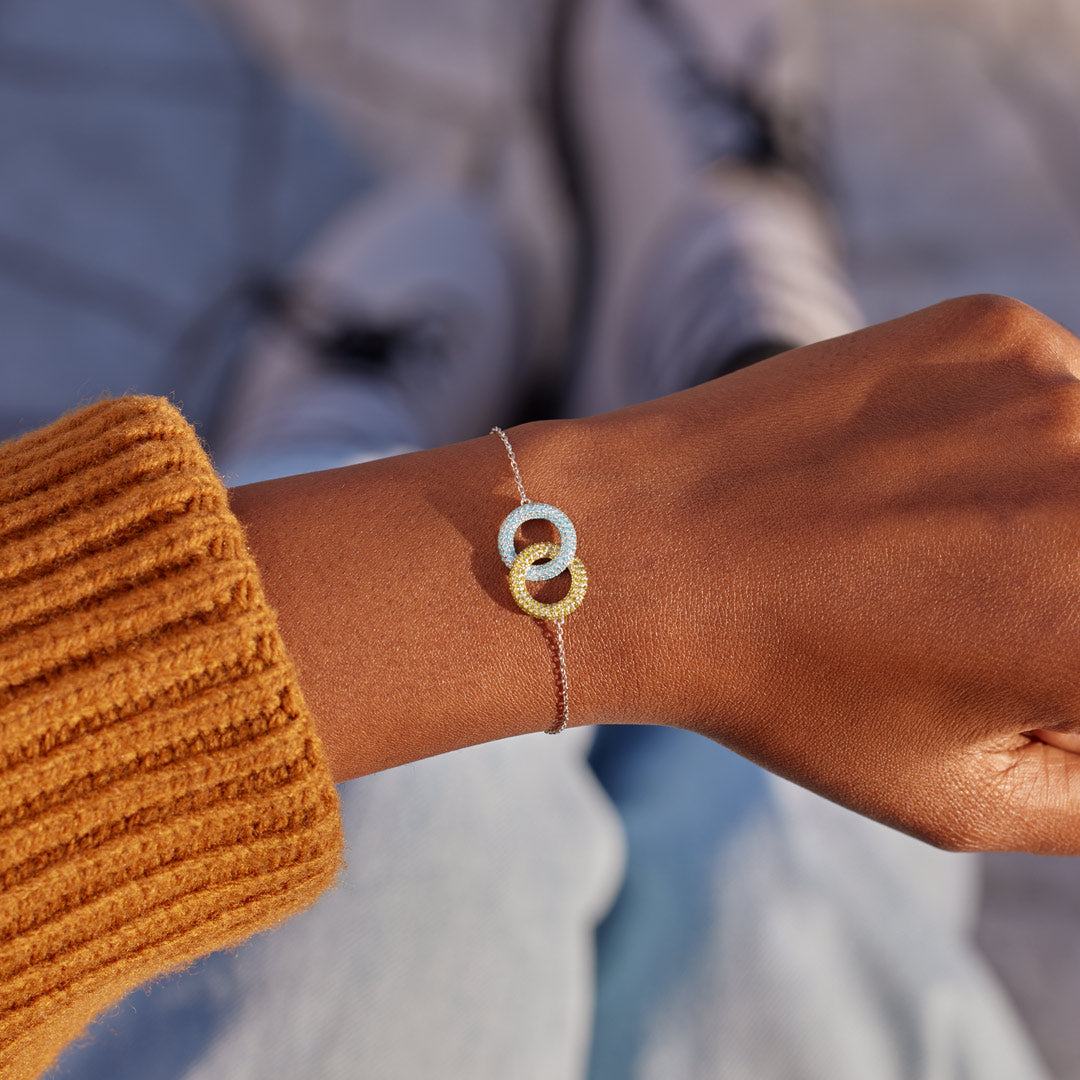 Badass Besties Two Circle Birthstone Bracelet