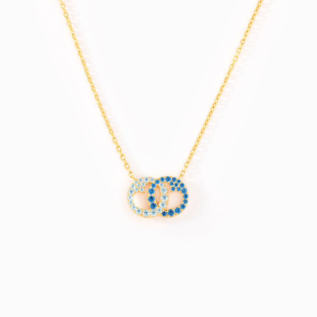 Best B♥tches Linking Hearts Circle Birthstone Necklace