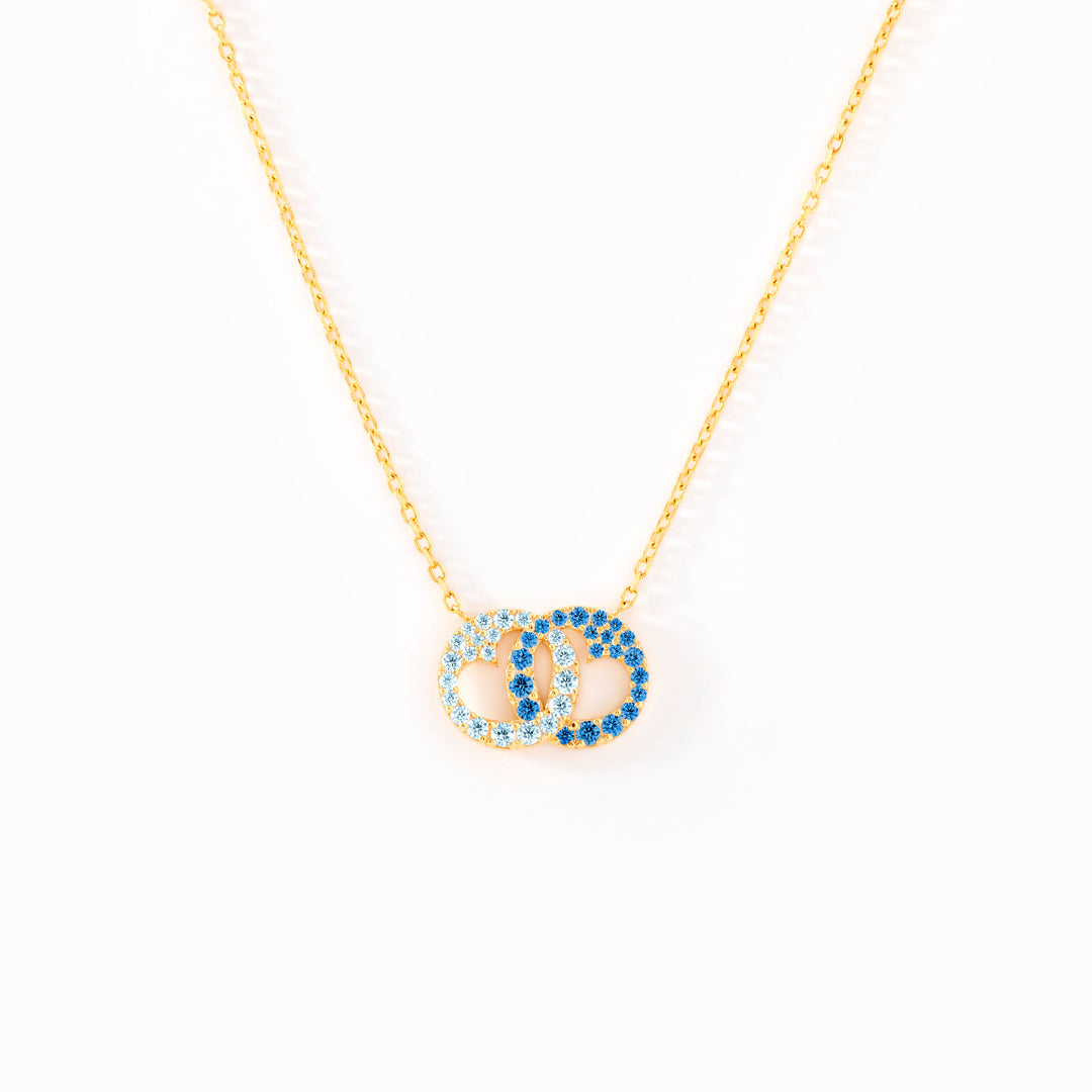 Best B♥tches Linking Hearts Circle Birthstone Necklace