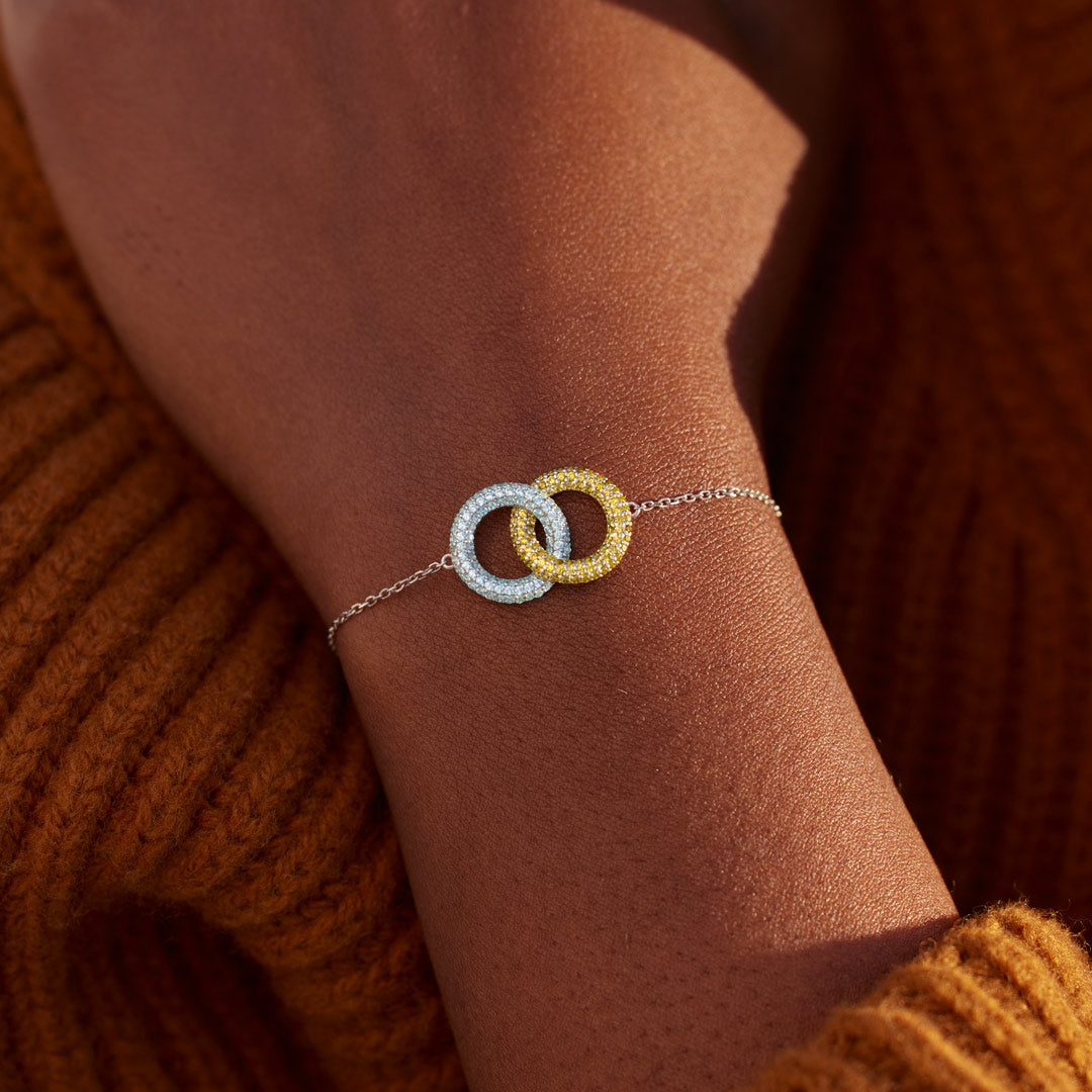 Badass Besties Two Circle Birthstone Bracelet