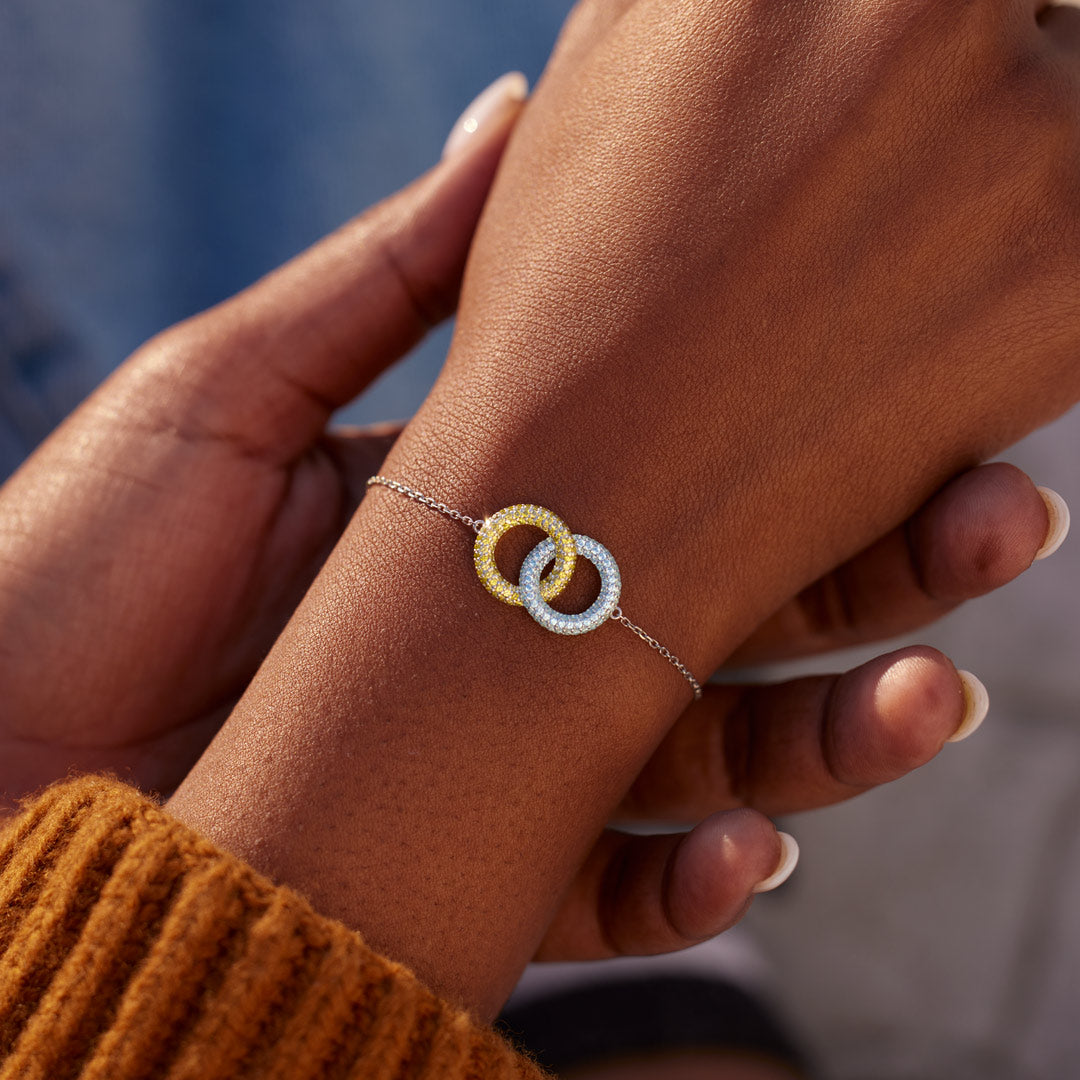 Badass Besties Two Circle Birthstone Bracelet
