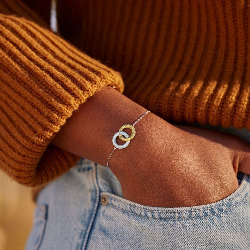 Badass Besties Two Circle Birthstone Bracelet