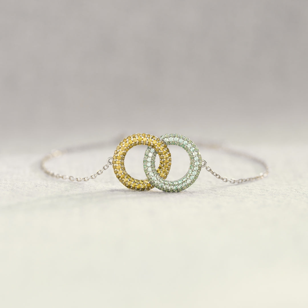 Badass Besties Two Circle Birthstone Bracelet