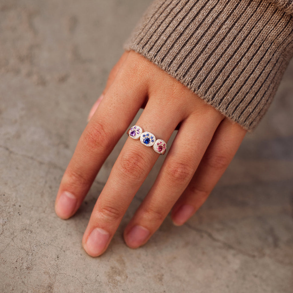 The Cat Mother 1–5 Paw Birthstone Custom Ring