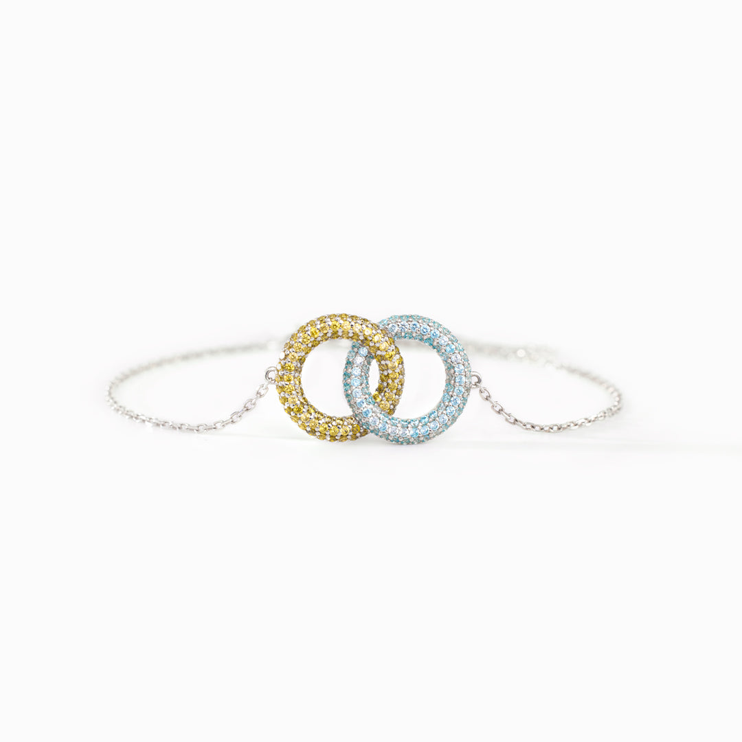 Badass Besties Two Circle Birthstone Bracelet