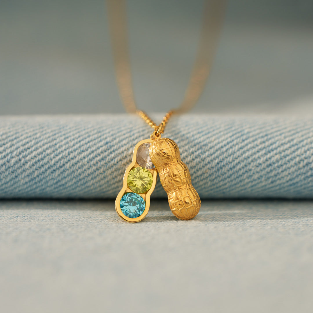 We Are Besties 2-5 Birthstone Peanut Necklace